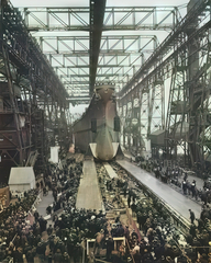 Спуск на воду линкора Миссури