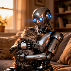 Робот с кошкой